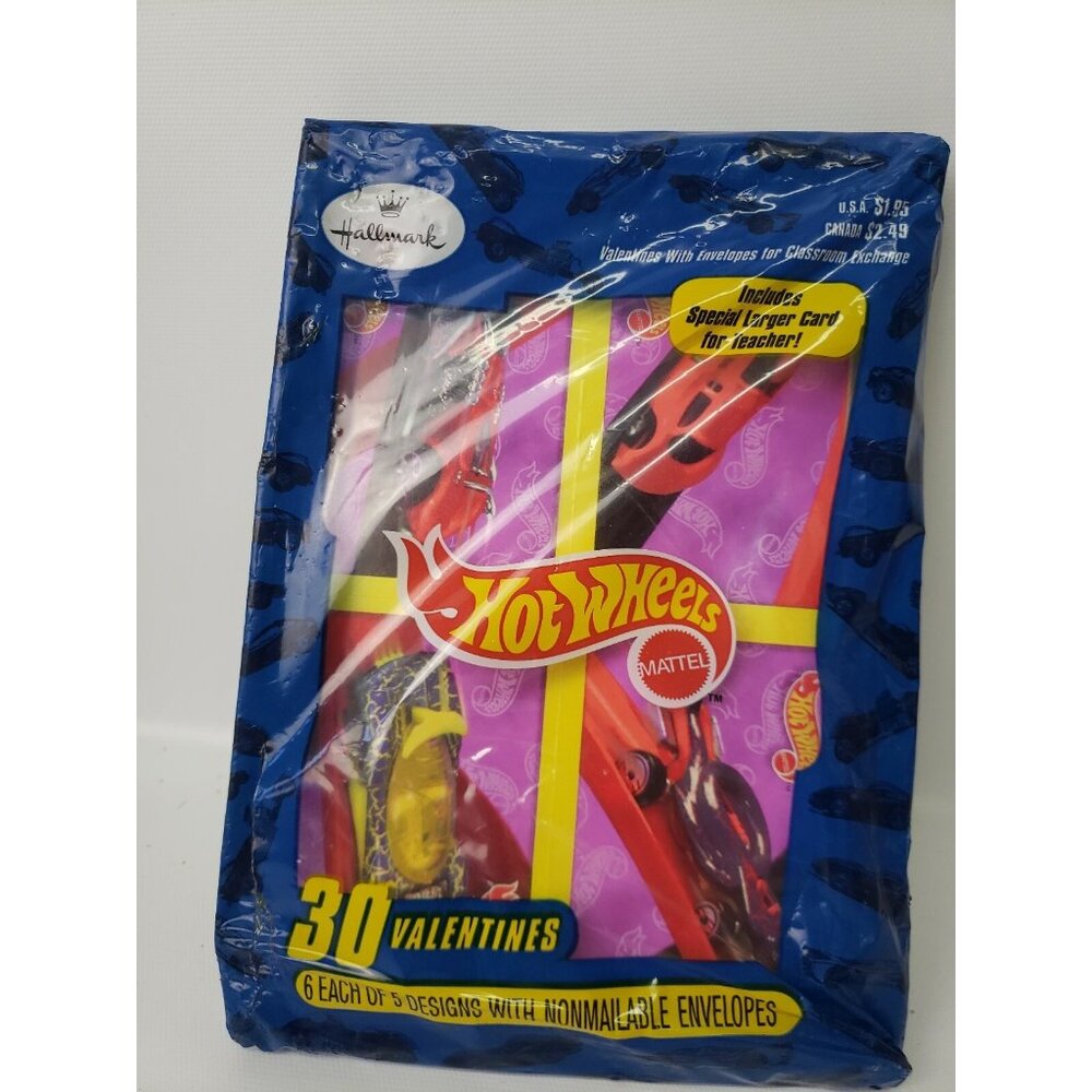 Vintage Hot Wheels Mattel Valentines 30 Original Package Hallmark Expressions